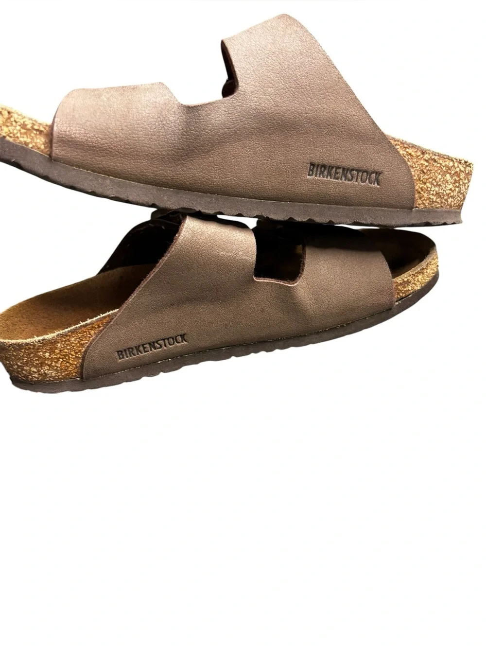 Birkenstock Kids' Arizona Nubuck Slide Sandals Leather Brown Size 31- 13-13.5